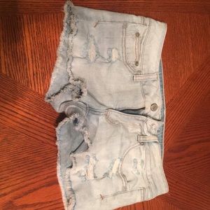 American eagle destructed jean shorts